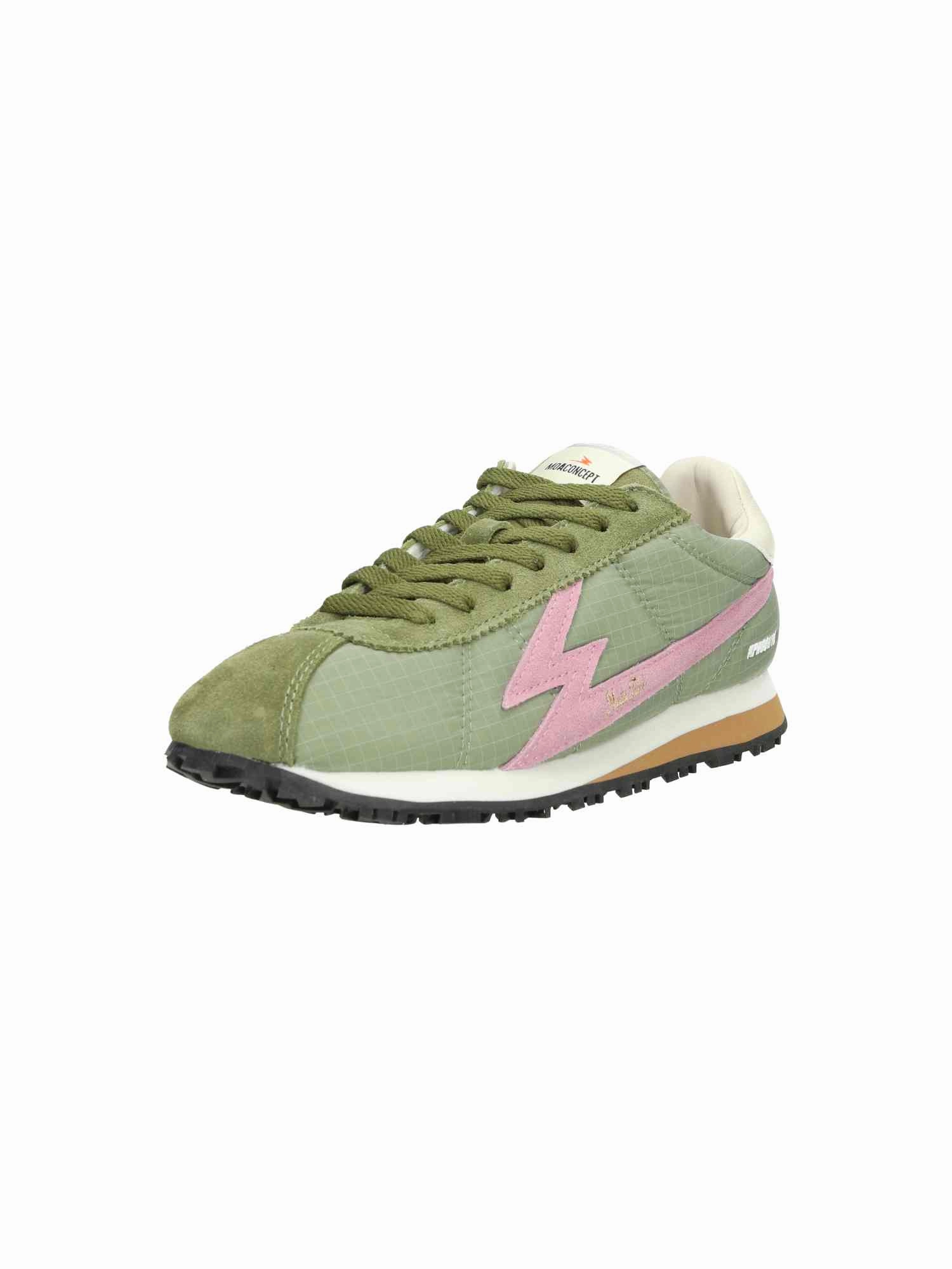 W Powder Pink Logo And Details khaki green Sneaker Ballerina