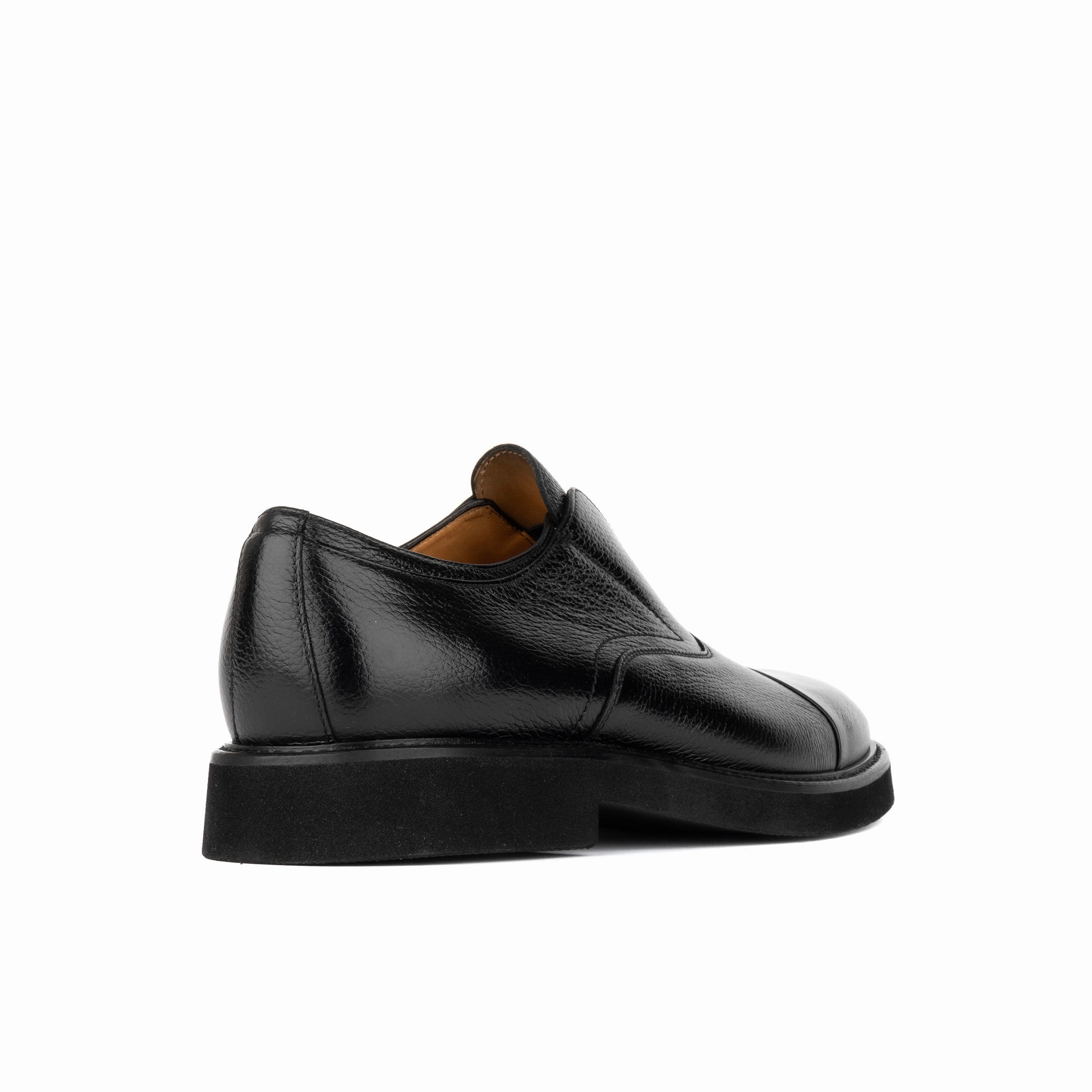 Dunlee - Black - Men's leather slip-on loafer Vegane Loafers