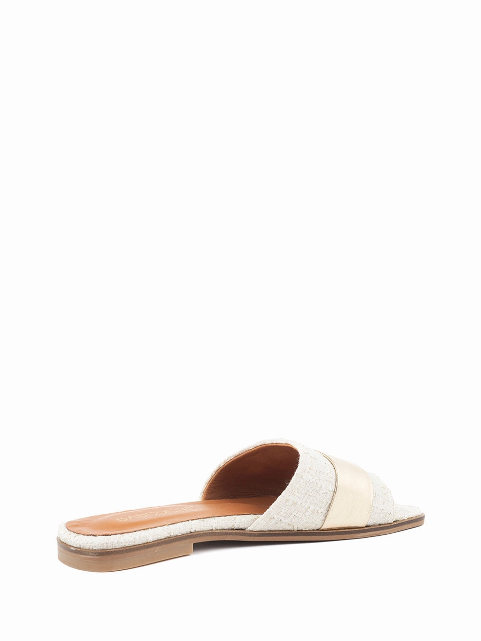 Toral Sandalen Rozan | Slipper Off White/Gold