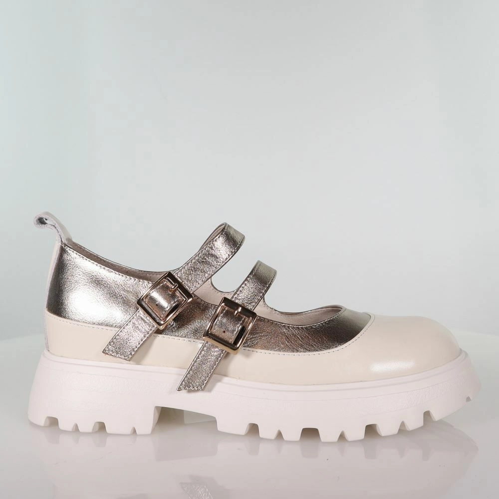 Bella White Jeans Brown Loafers