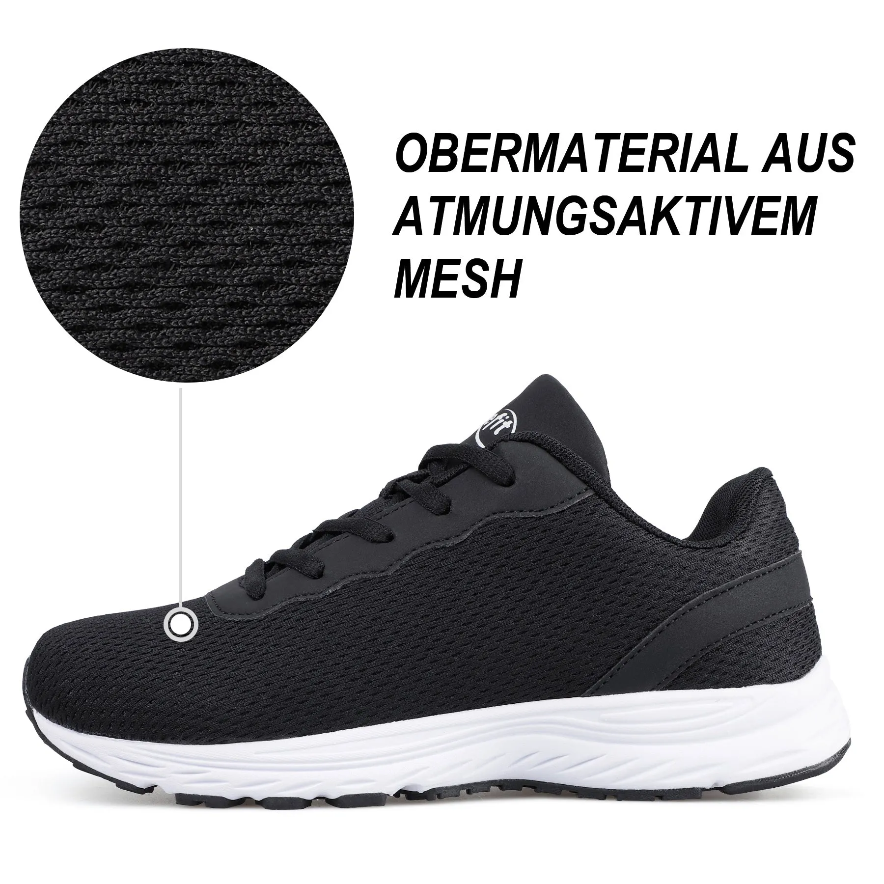 Knixmax Extra Wide Lightweight Herren-Plattfu-Laufschuhe Schwarze Sportschuhe mit breiten Zehenbox-Schuhen Laufschuhe Kayano 26