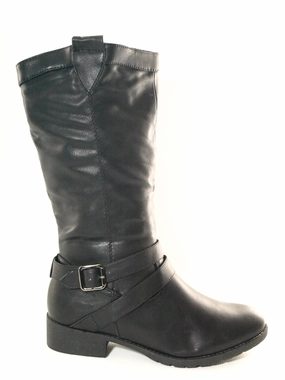 Damen Stiefel Winterstiefel warm gefttert Black # 038 Schurwolle Stiefel