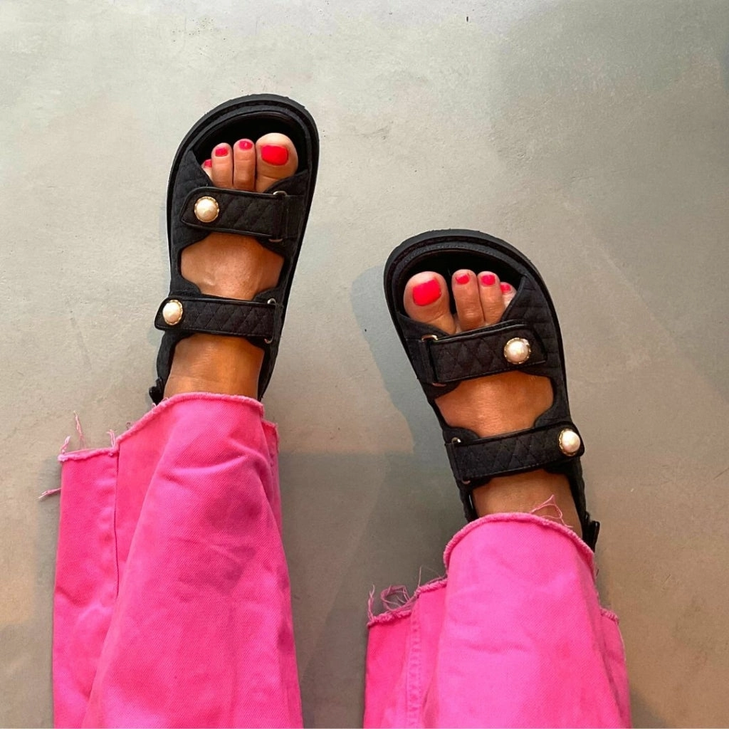 Sommer Sandalen Mit Plateau LUXURY SPORT 22 CANVAS - BLACK