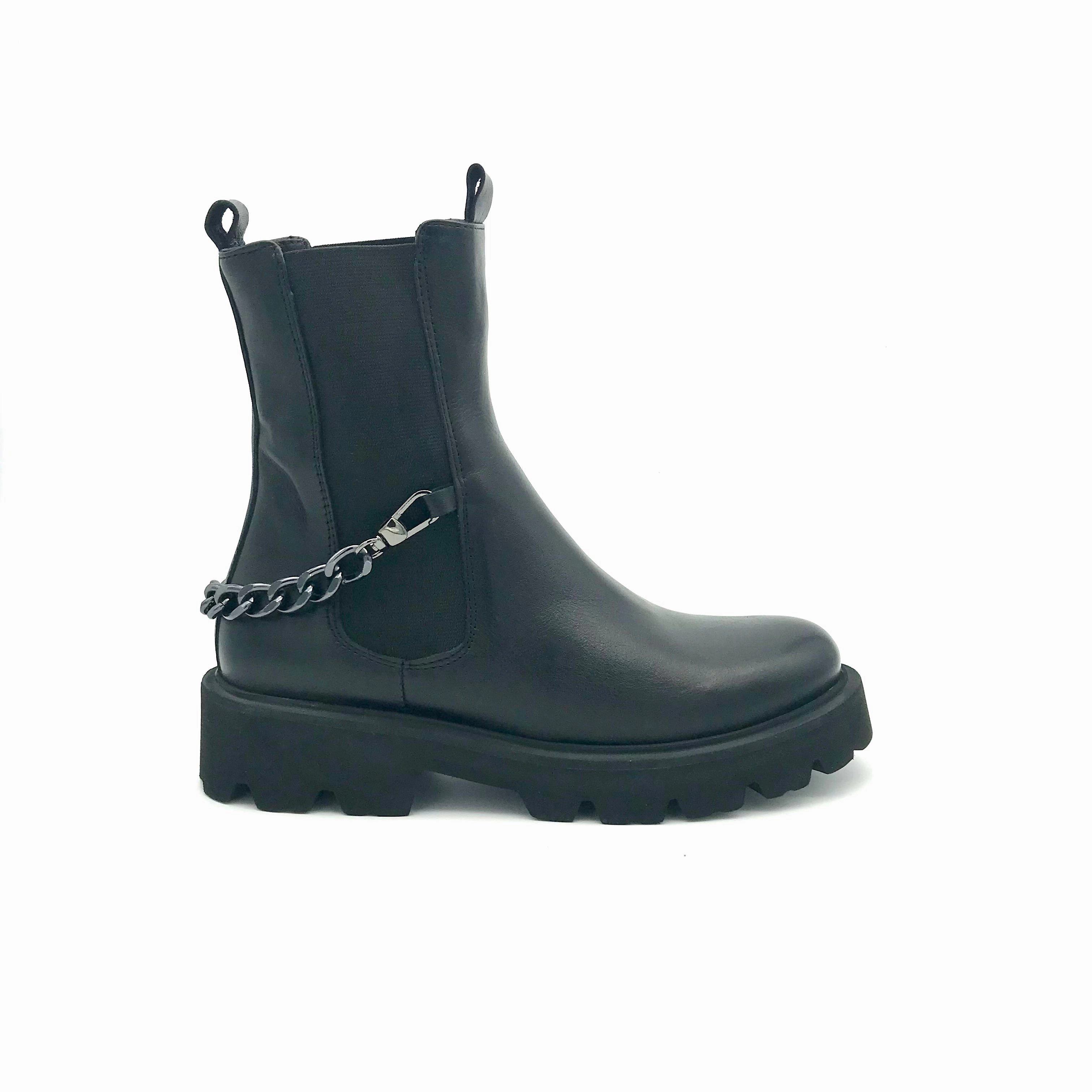 Biker Boots Schwarz Chunky Platform Ankle Boots