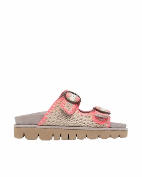 Laidback London Clay Sandal Neon Pink Sandalen Riemen Weiten