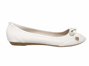 Damen Slipper Halbschuhe Ballerina Loafer Mokassins Slip On Flats Freizeit White # 7443 Loafers Chino