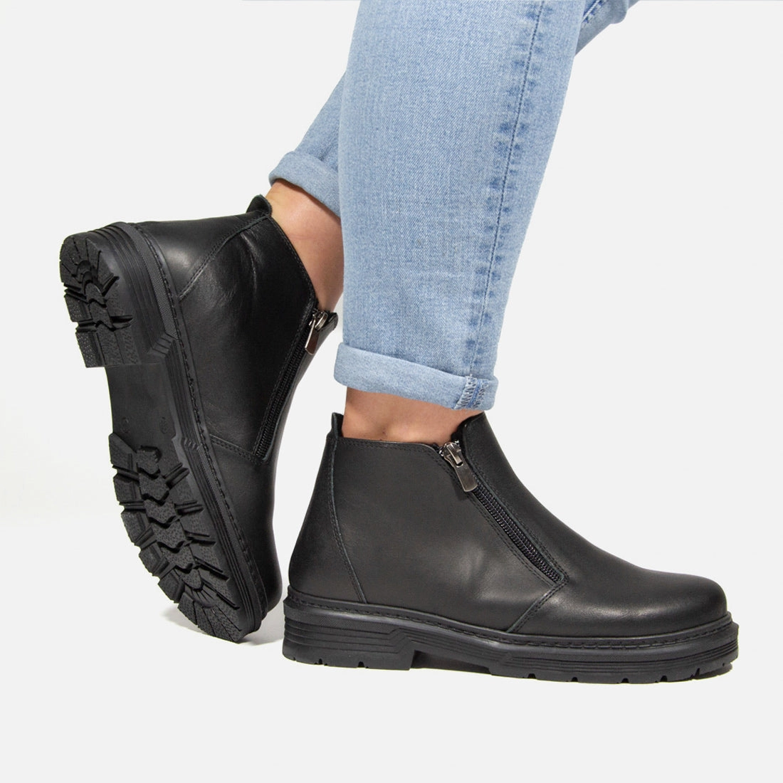 Damen Stiefeletten Looke DAPHNE Flat Ankle Boots Lace Up