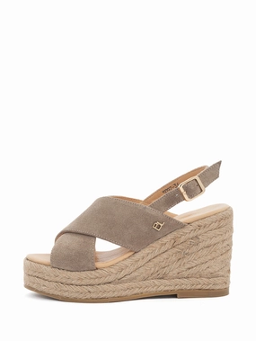Flache Sandalen Mit Dicker Sohle Gaby | Espadrilles Sleehak Kum
