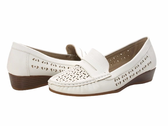 Chunky Loafers Style Damen Slipper Keilabsatz Ballerina Loafer Mokassins Slip On Flats Freizeit White # 555-37