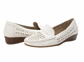 Ae Loafers Damen Slipper Keilabsatz Ballerina Loafer Mokassins Slip On Flats Freizeit White # 555-37