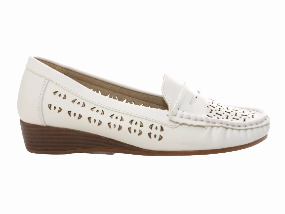 Einlagen Für Loafers Damen Slipper Keilabsatz Ballerina Loafer Mokassins Slip On Flats Freizeit White # 555-37