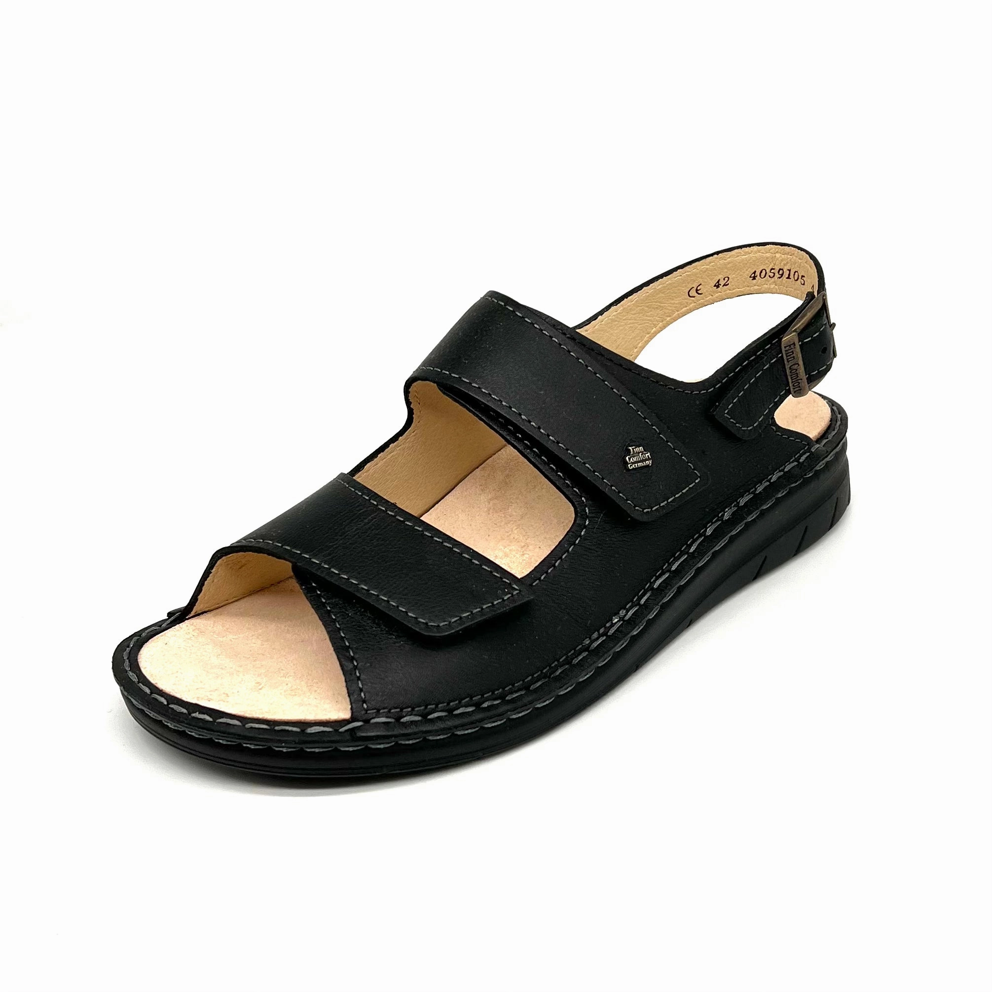 Sandalen Bei Fersenschmerzen Herren Klett Sandalette Schwarz von Finn Comfort 17806