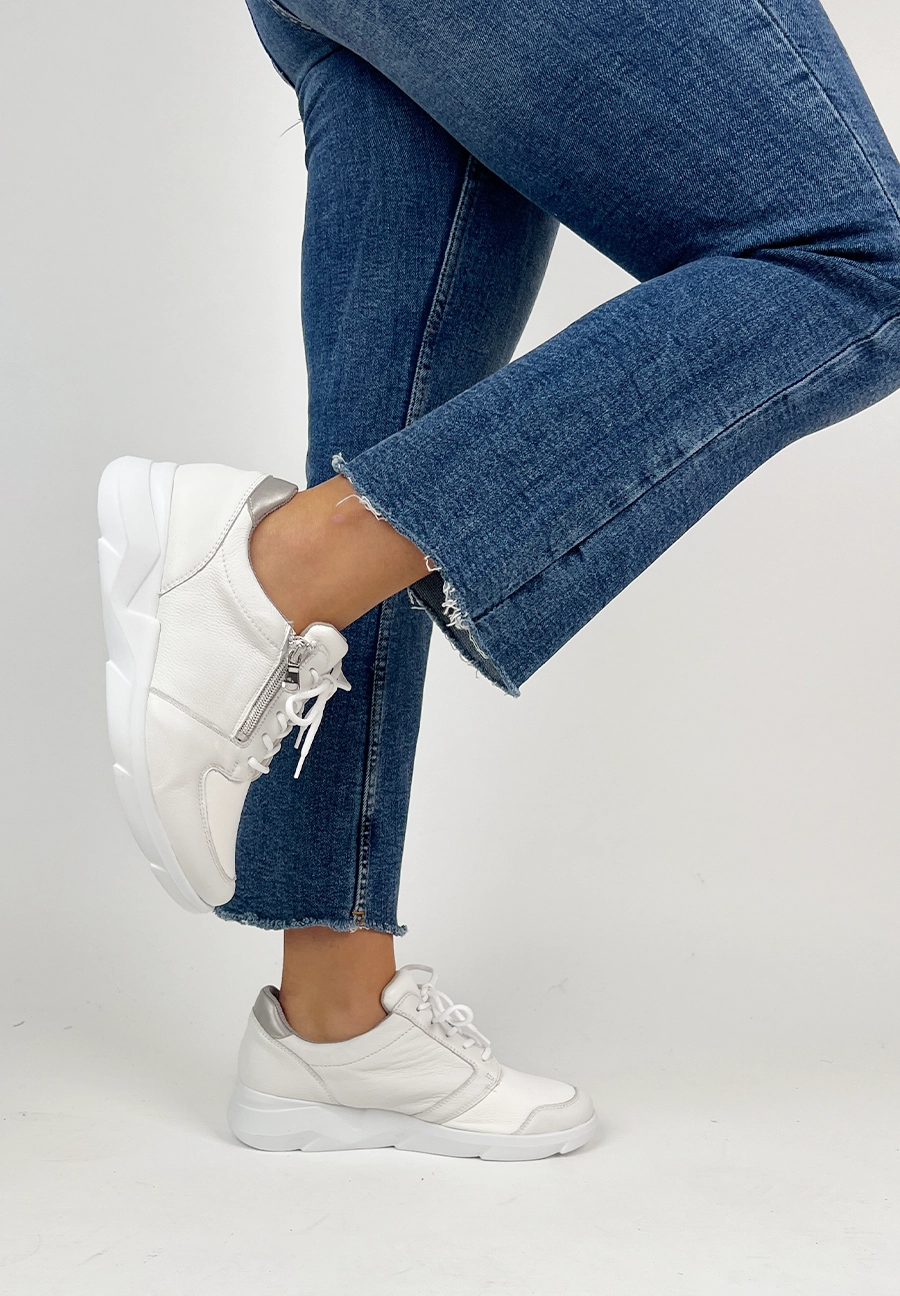 unverzichtbarer Sneaker Leder/Stretch Sneaker Mit Firmenlogo