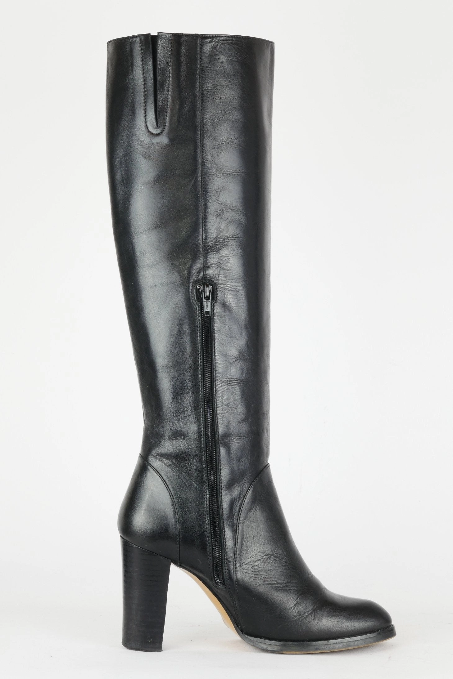 Stiefel Leder schwarz Stiefel Pilz
