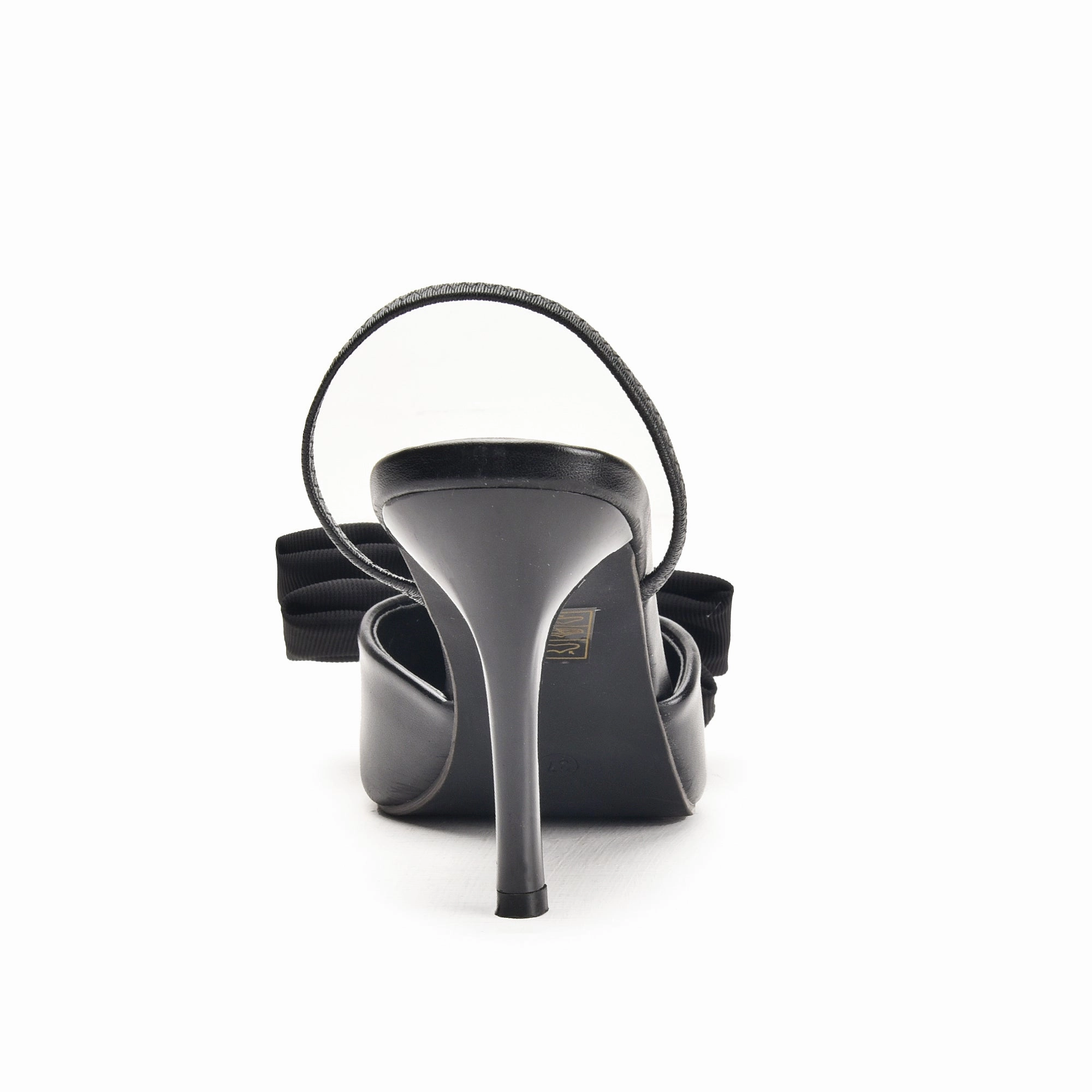 Indian High Heels Black High Heels with Bow Detail | 497N-C