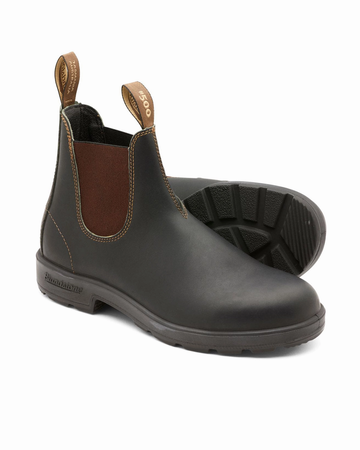 Stitch Cleated Mid Chelsea Boots Blundstones 500 Stout Brown