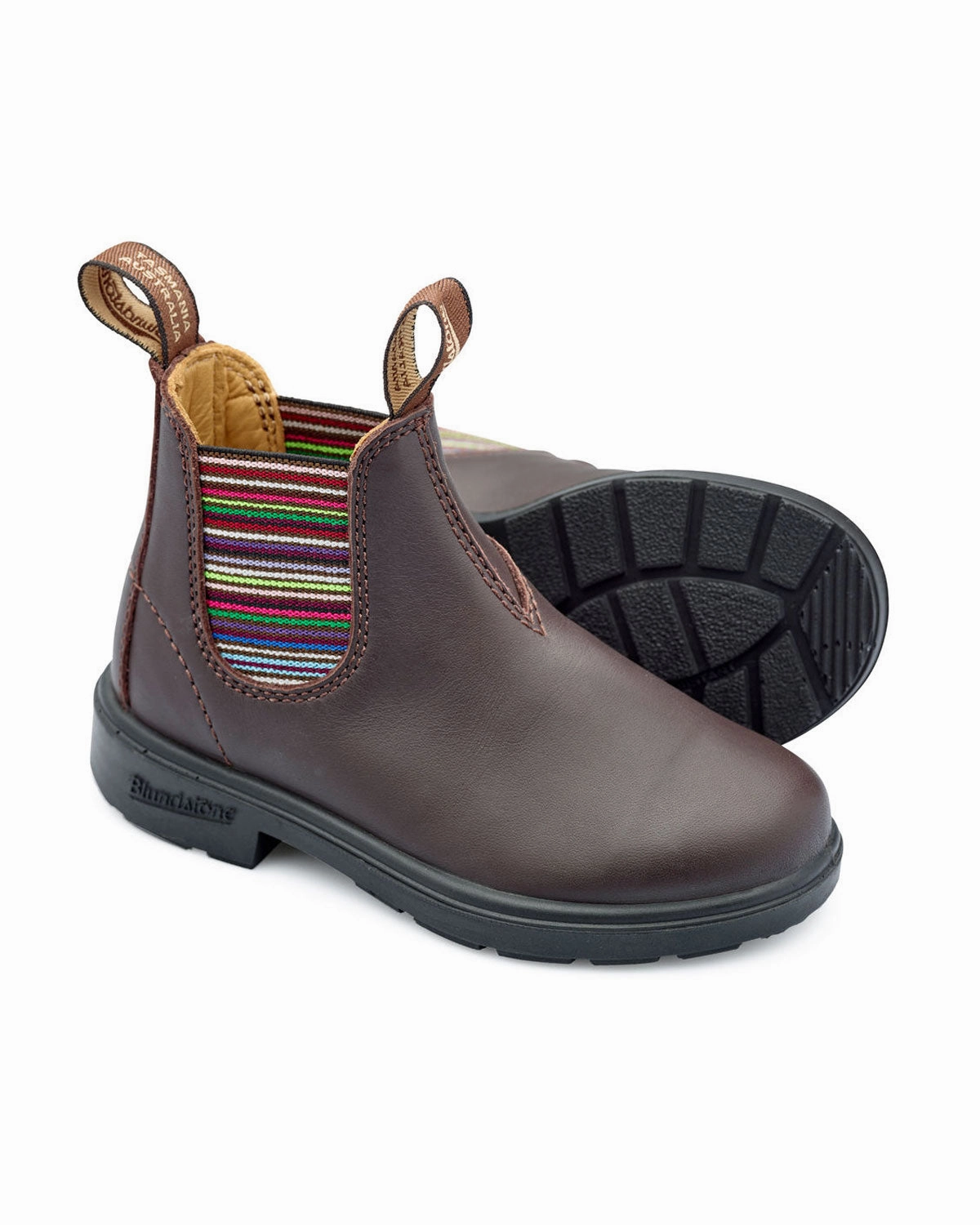 Chelsea Boots Mit Schnalle Blundstones Kids 1413 Brown Stripes