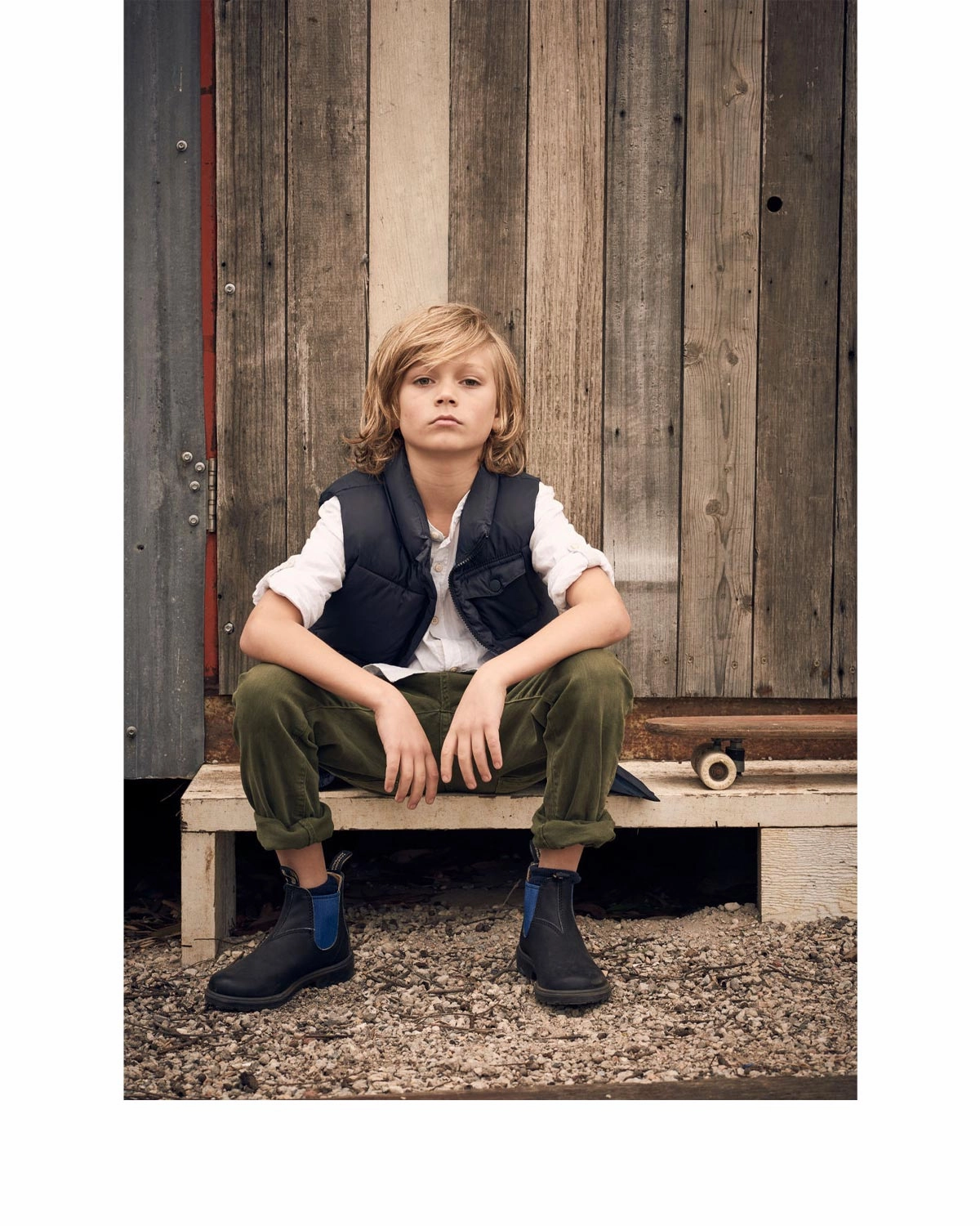 Chelsea Boots Too Tight Blundstones Kids 580 Black mit blauem Einsatz