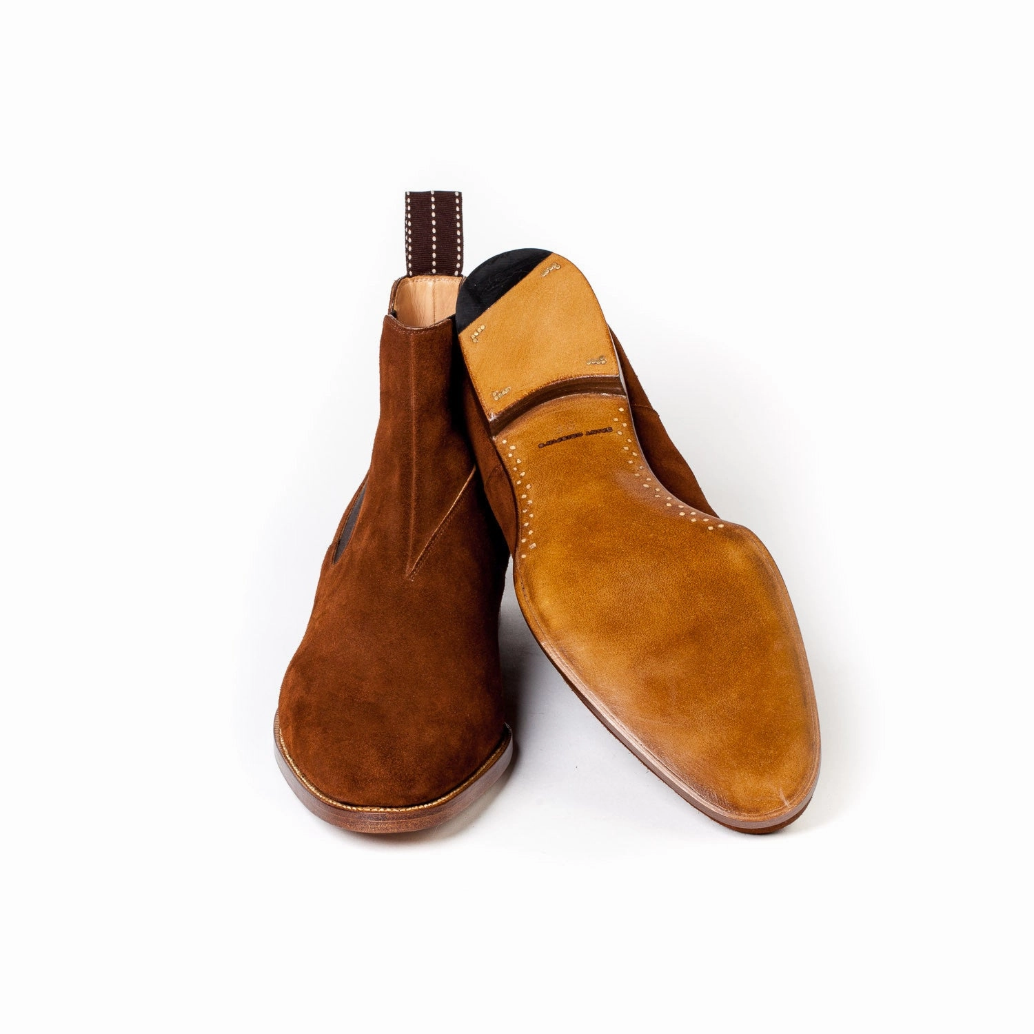 Boot "Chelsea" aus cognacbraunem Rauhleder - reine Handarbeit Chelsea Boots Tasmania