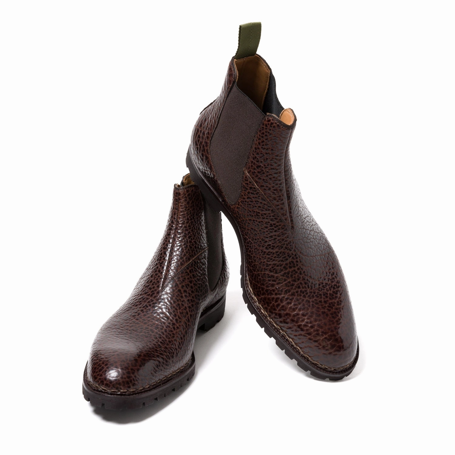 Boot "Chelsea" aus dunkelbraunem Bisonleder - reine Handarbeit Cortina Chelsea Boot
