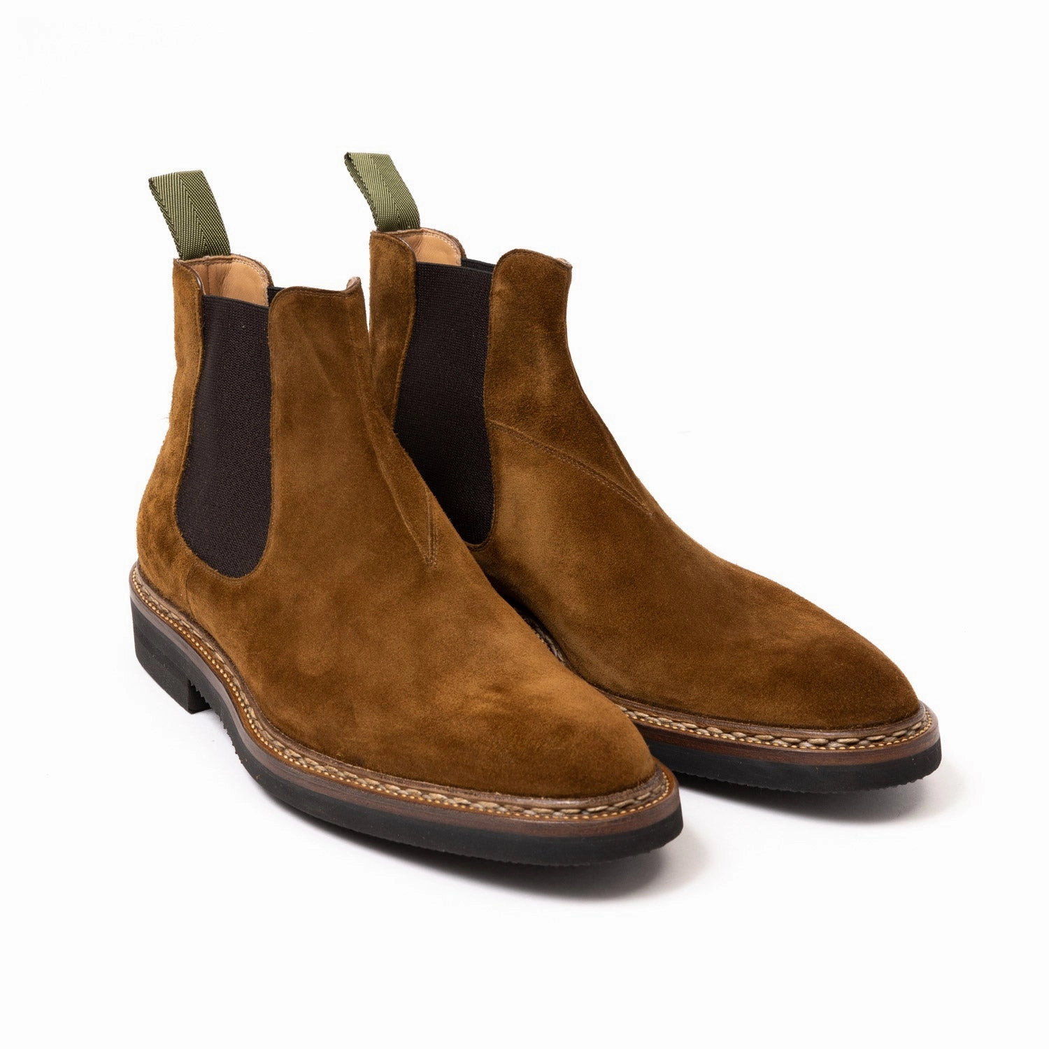 Casual Chelsea Boots Boot "Storm Chelsea" aus tabakbraunem Rauhleder - reine Handarbeit