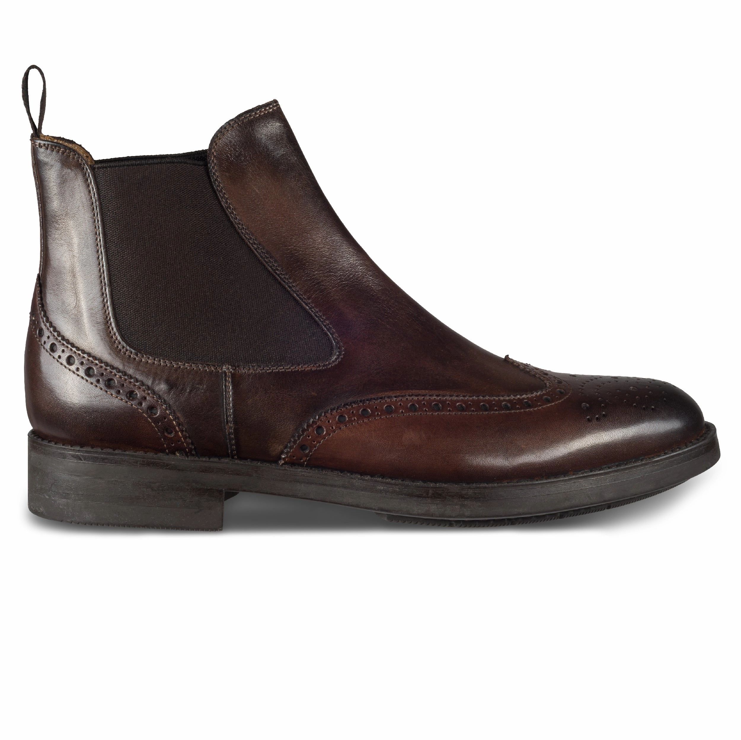 BRECOS Chelsea Boots fr Herren in zwei Braun-Tnen - Kalbsleder, Gummisohle, durchgenht | Gr. 43/44 SALE % Nylon Platform Rounded Toe Block Heeled Ankle Boots