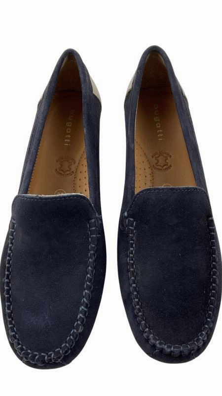 Bugatti Damen Slipper 431-A7E60-3435-4121 Blau/Wei High Heels Schnür