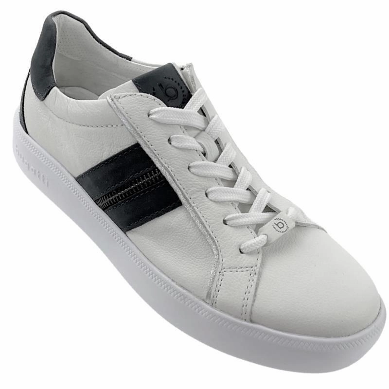 Anzug Mit Sneaker Hochzeit Bugatti Damen Sneaker 433-4071M-1049-2041 Wei/Blau
