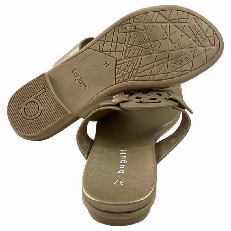 Suave Sandalen Bugatti Damen Zehentrenner 431-A2O80-5000 Gold