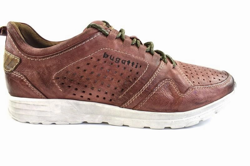 Bugatti Halbschuh  Leder mit Lcher321-70201-3500 Rot Hiking Sneaker