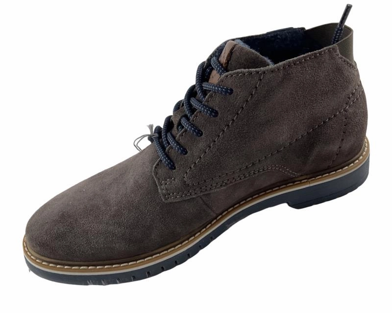 Ankle Boots With White Sole Bugatti Herren Boots 331-83736-1400-1100 Dunkelgrau Leder