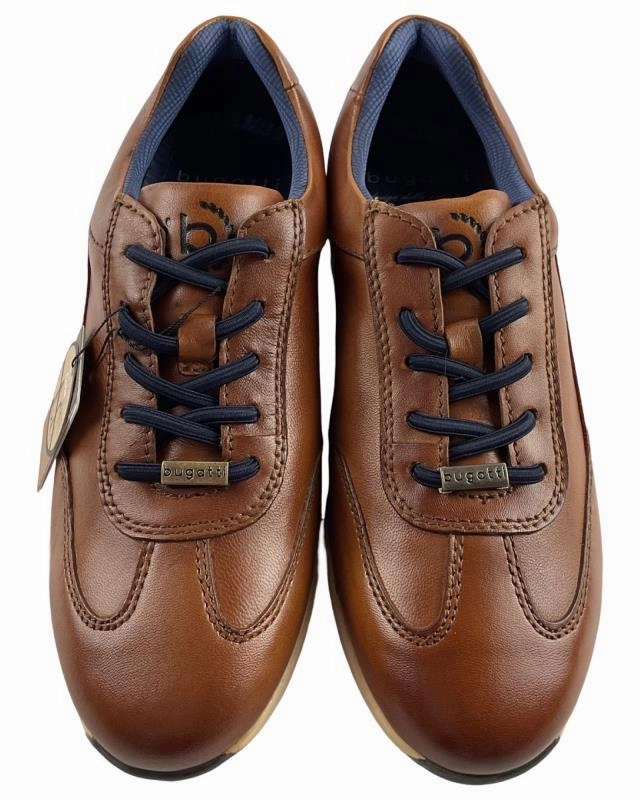 Weiße Sneaker Dünne Sohle Bugatti Herren  Sneaker 311-A9Q03-4100-6300  Cognac