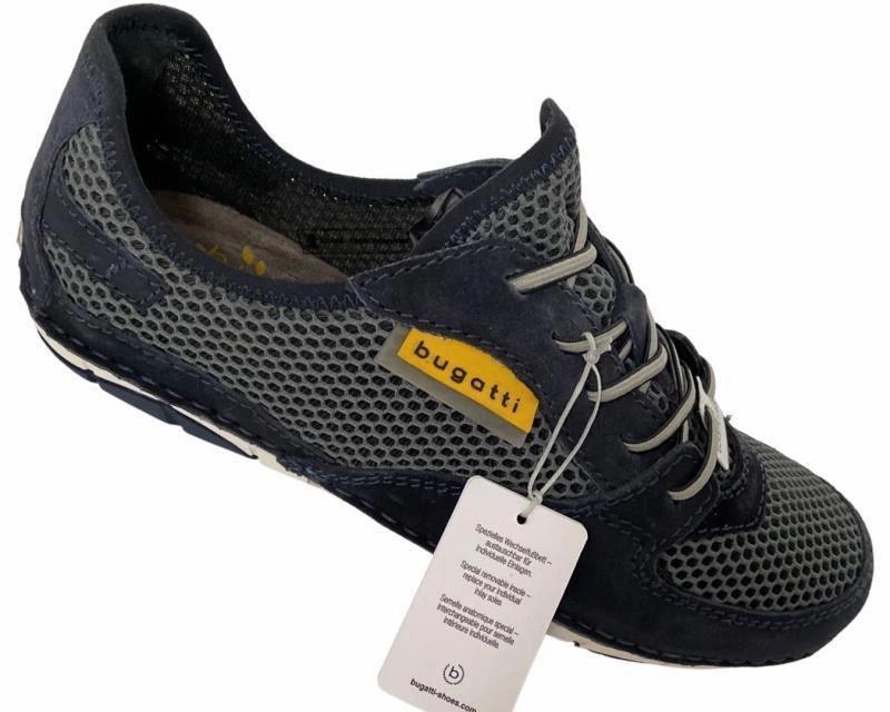 Bugatti Herren Sneaker 321-A7P02-1469-4111 Blau/Dunkelgrau Sneaker Leder Bunt