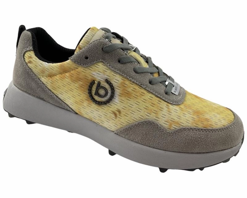 Sneaker Damen Ausgefallen Bugatti Herren Sneaker 321-A7S01-6914 Gelb Hellgrau