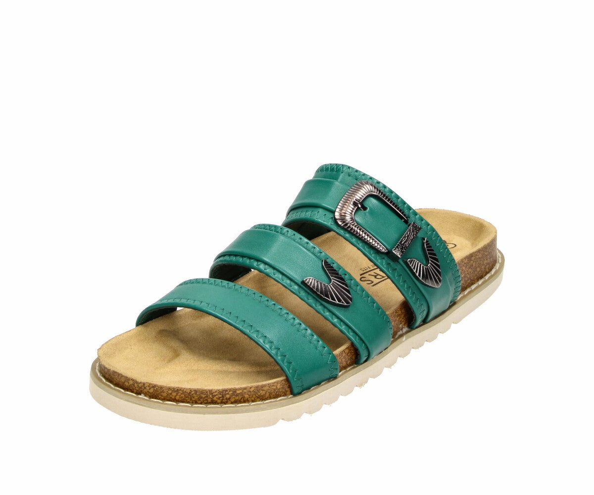 Fesselriemchen Sandalen Camille in Green - Damen Slipper