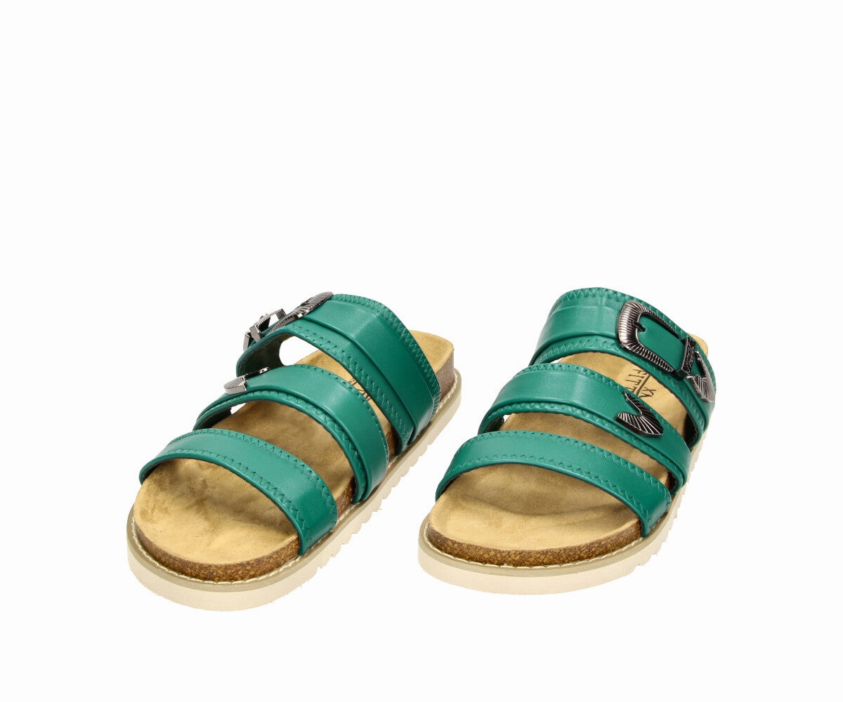 Camille in Green - Damen Slipper Ecco Kana Sandalen