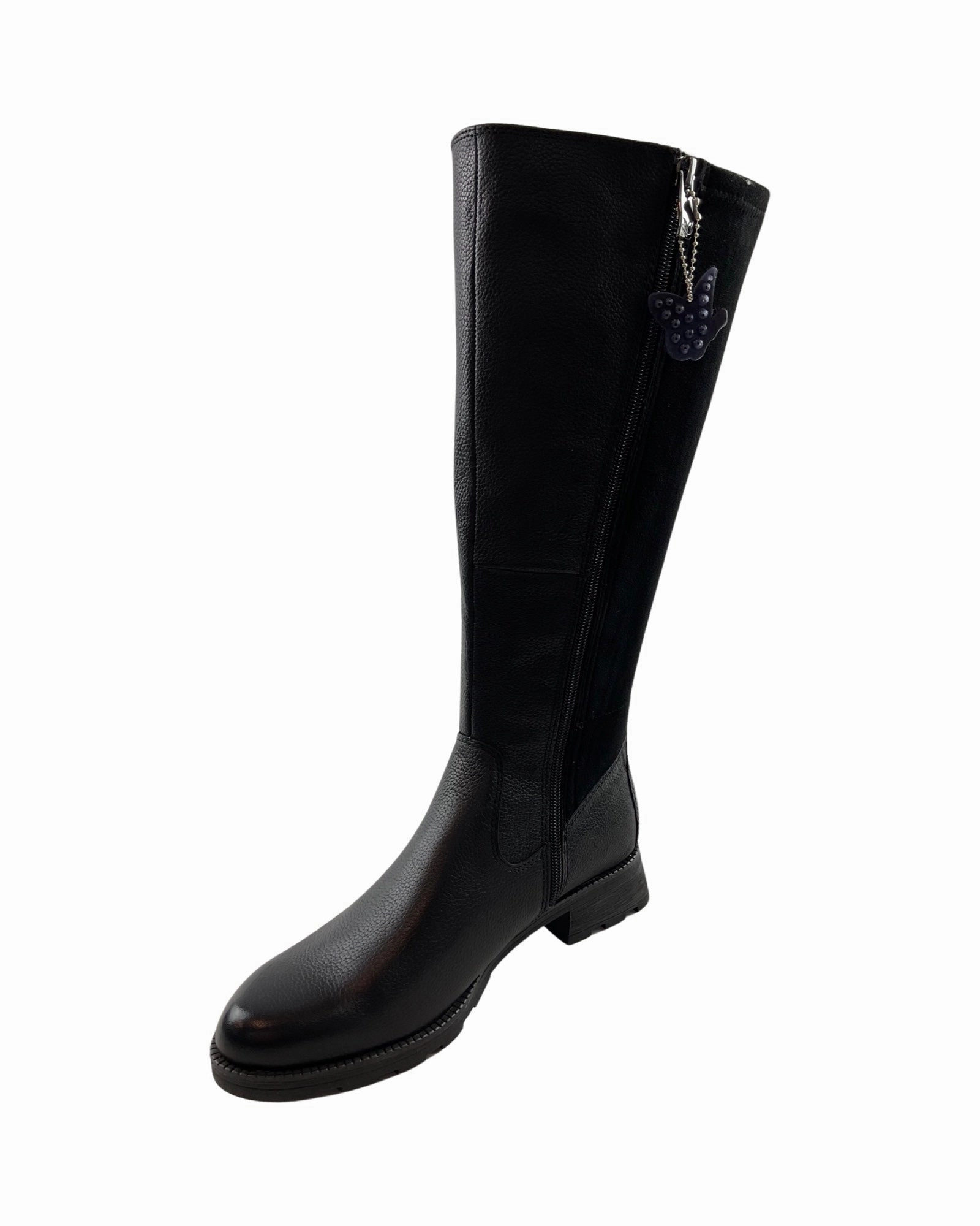 Caprice Damen Stiefel 9-25611-41  019  schwarz  Leder Stiefel Mit Glitzer