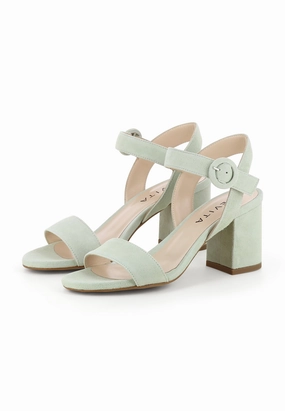 SAMANTA Damen Sandalette  -  Rauleder Hellgrn Laufschuhe Supernova Ease