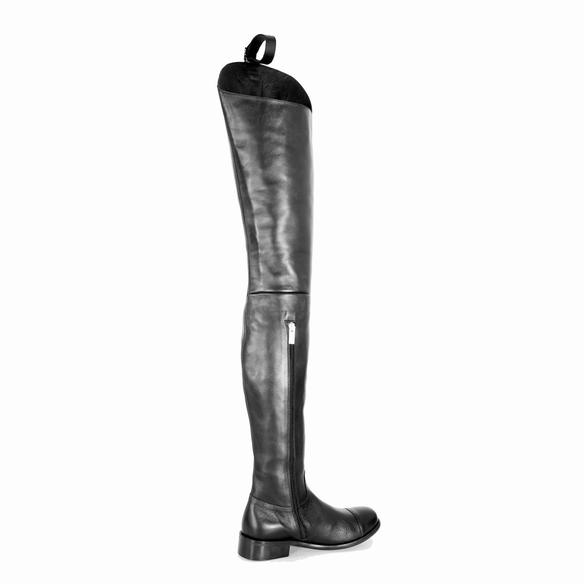 Stiefel Schaftweite 45 Cm Chapstiefel flach (Modell 605) Leder schwarz