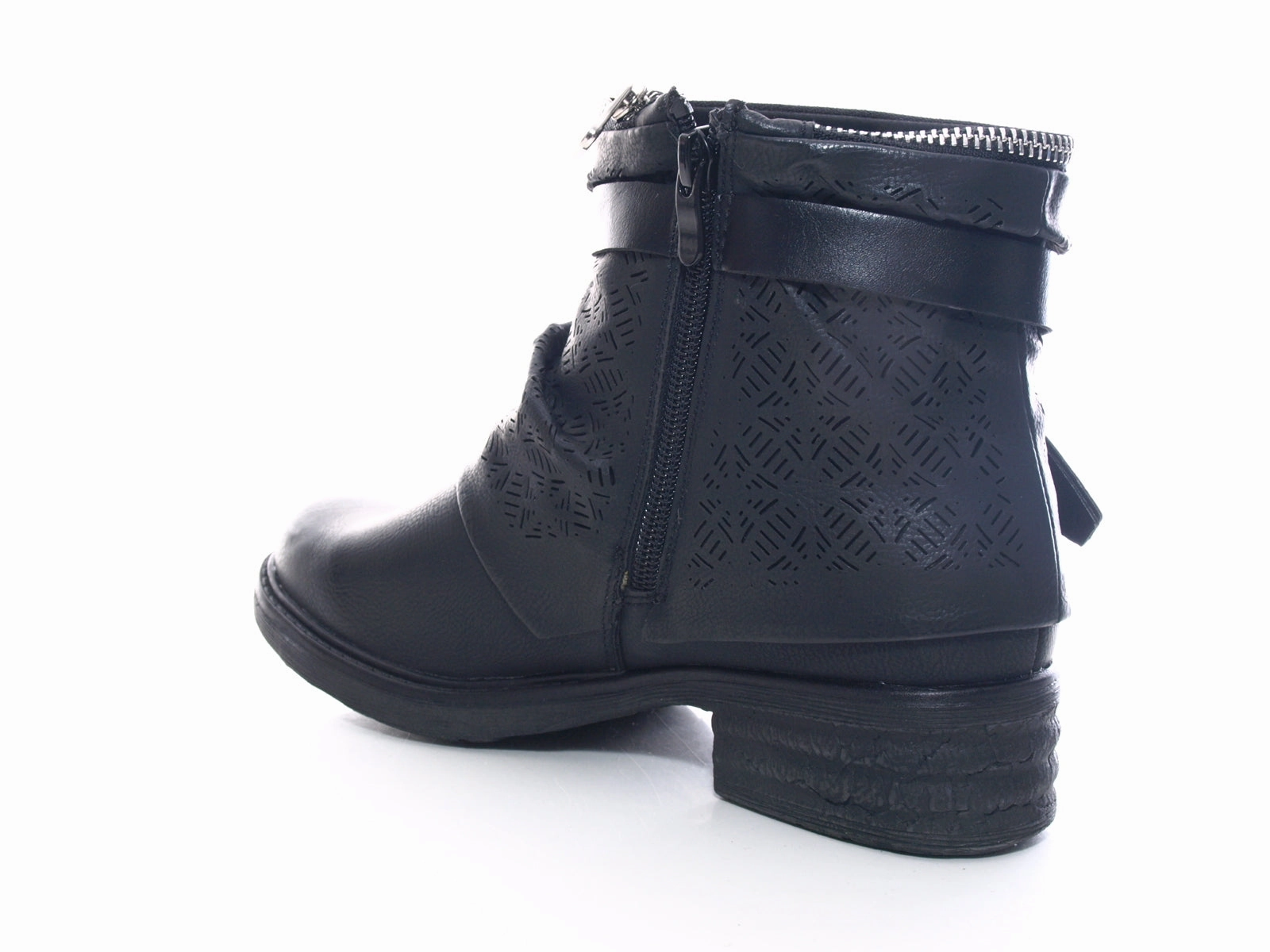 Papucei Platform Ankle Boots Damen Stiefeletten Biker Boots Outdoor Winterboots Black # 405