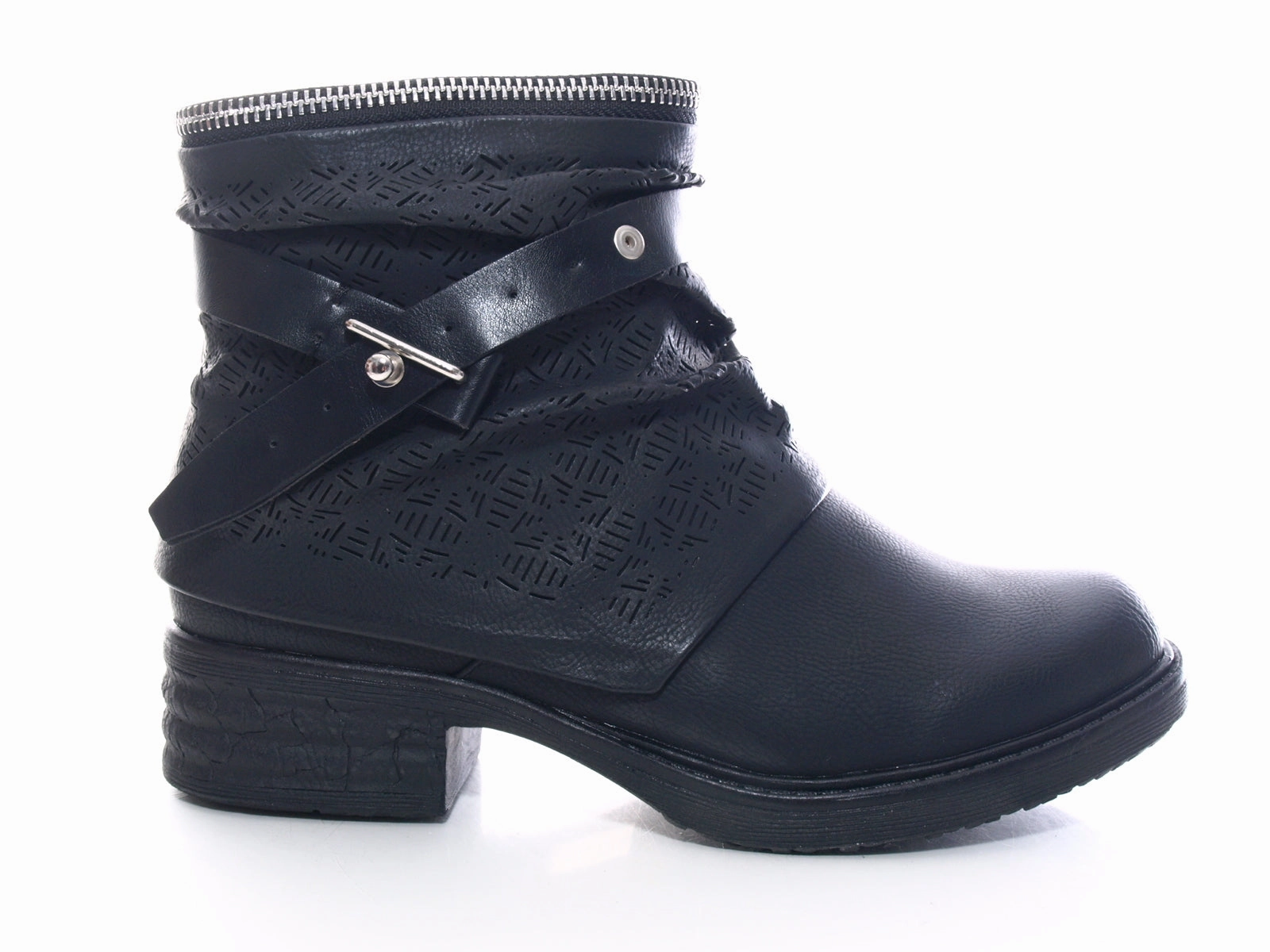 Floryday Ankle Boots Damen Stiefeletten Biker Boots Outdoor Winterboots Black # 405