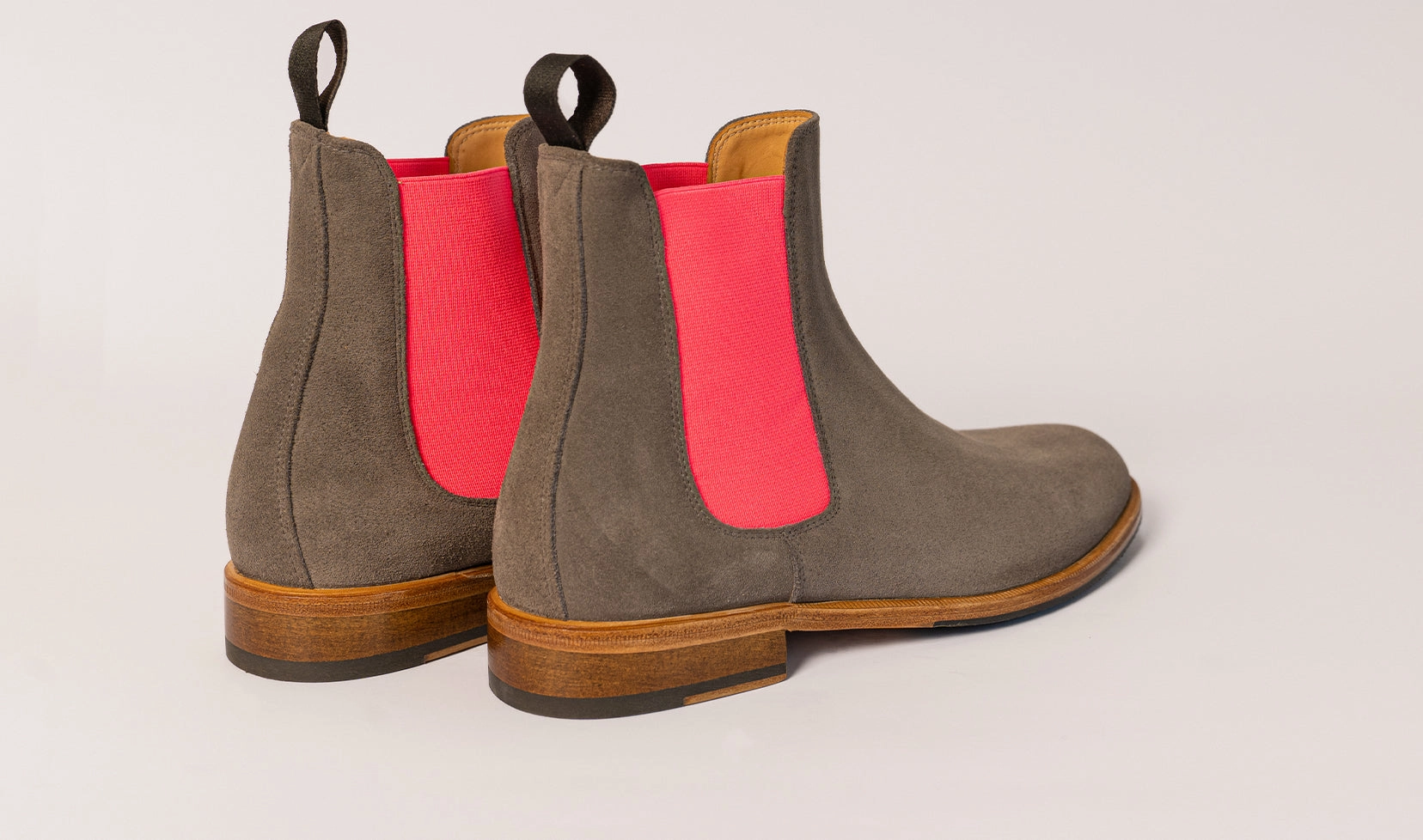 Rahmengenähte Chelsea Boots Chelsea-Boot Grau-Pink