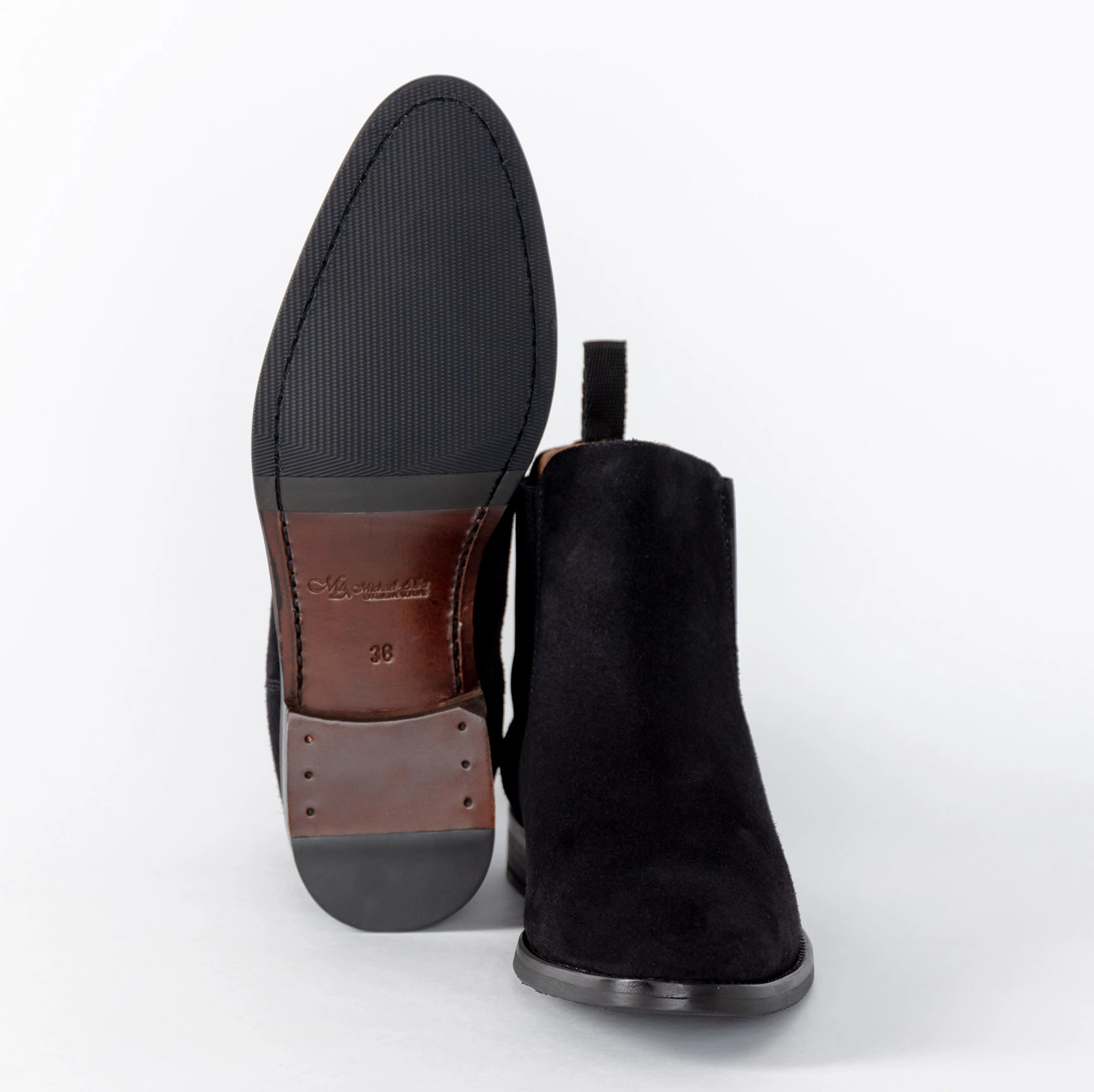 Chelsea Boot Schwarz | Velour Leder | Damenschuhe Chelsea Riding Boots
