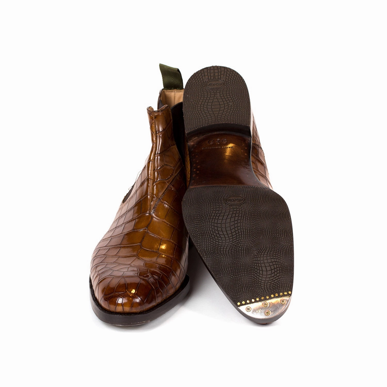 Chelsea Boots With Tuxedo Boot "Chelsea" aus handgefrbtem Krokodilleder - reine Handarbeit