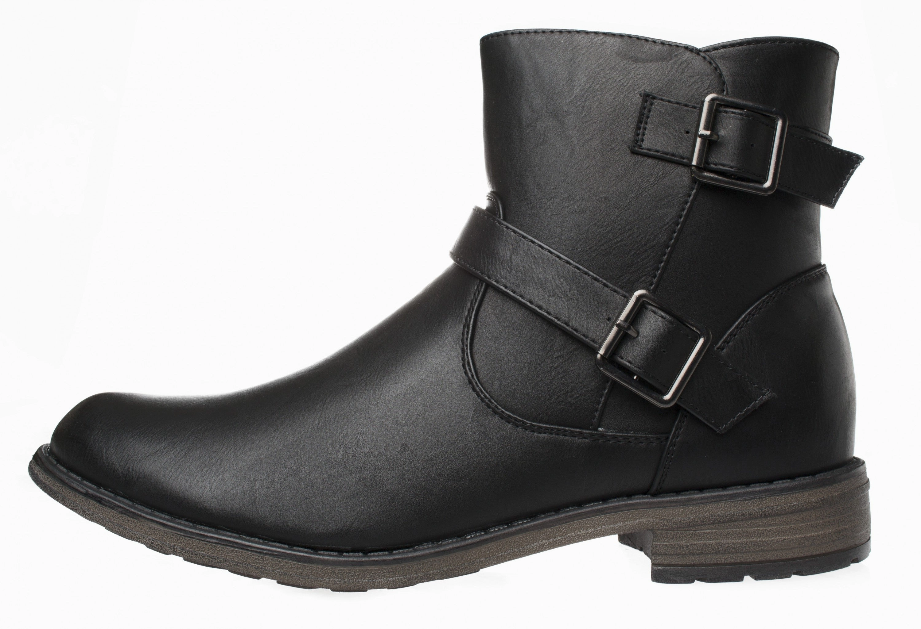Square Toe Leather Chelsea Boots Silvia PU in schwarz - Damen Stiefelette