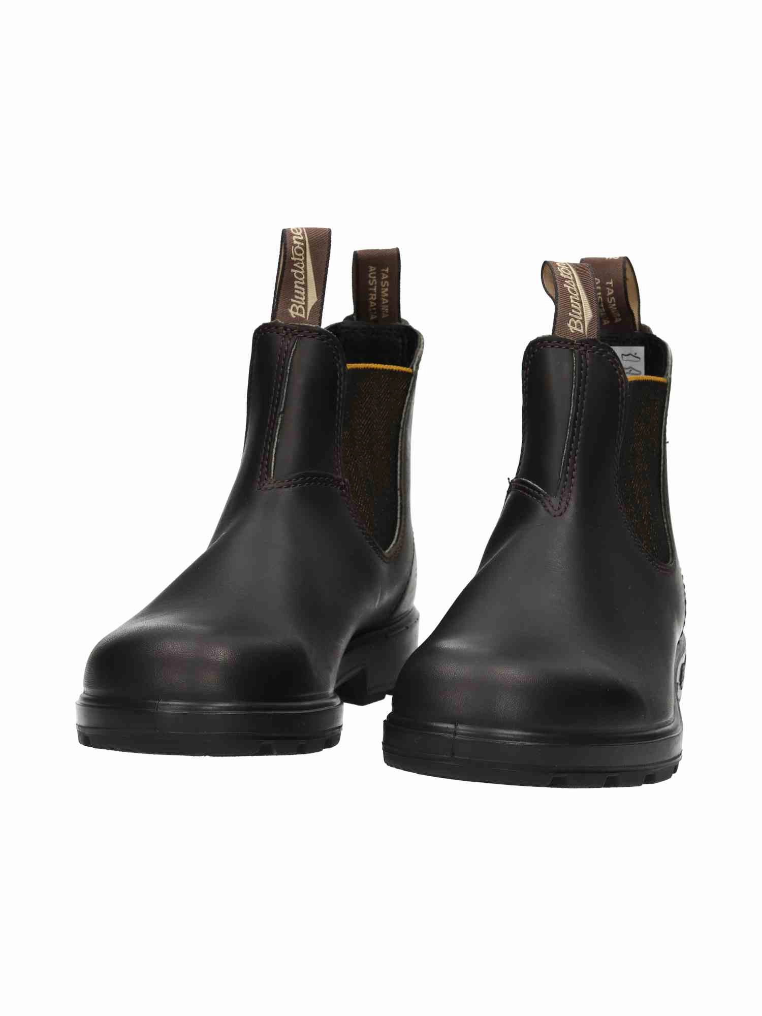 2403 Women brown Leather with Elastic Chelsea Boots Height