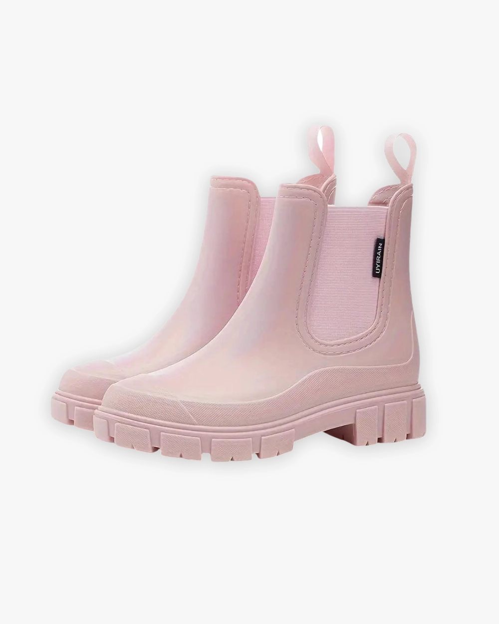 High Heels With Bows On The Front Chelsea Gummistiefel mit Profilsohle und wasserabweisend