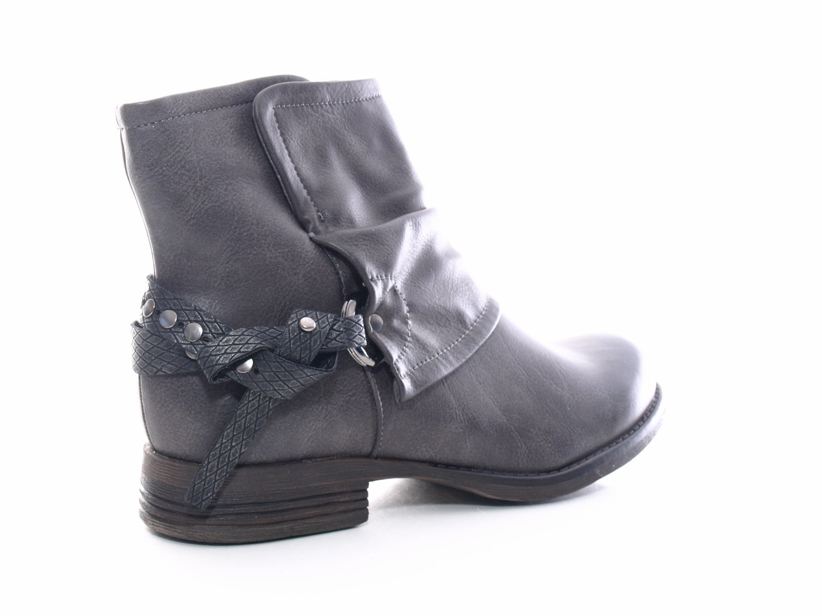 Damen Stiefeletten Biker Boots Outdoor Winterboots warm gefttert Grey # 824 Ankle Boots Uk Sale
