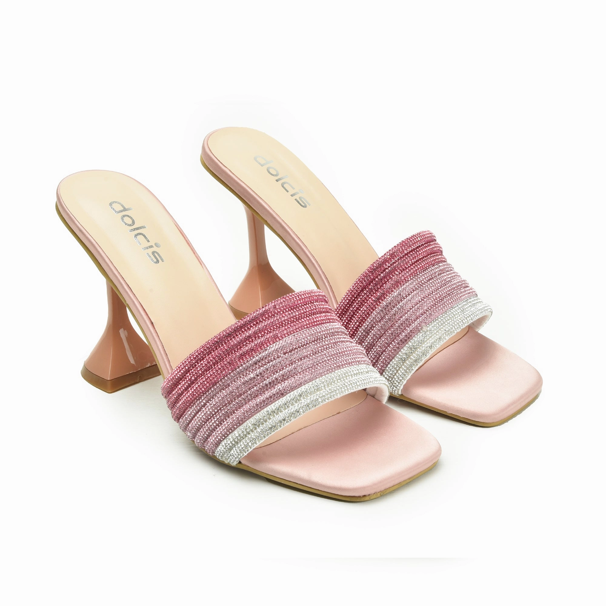 Chic Pink Beaded High Heel Sandals | 598K-P Lack High Heels 42