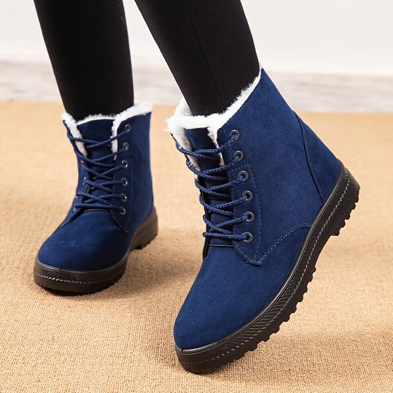 Winterschuhe Damen | Schnrung Flache Sohle Stiefel